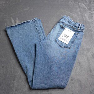 Frame Womens Le High Flare Jeans 34 Light Wash Distressed Stretch High Rise